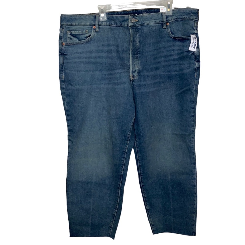 Old Navy 24 Jeans HIGH-RISE O.G. STRAIGHT ANKLE Button Fly Raw Hem